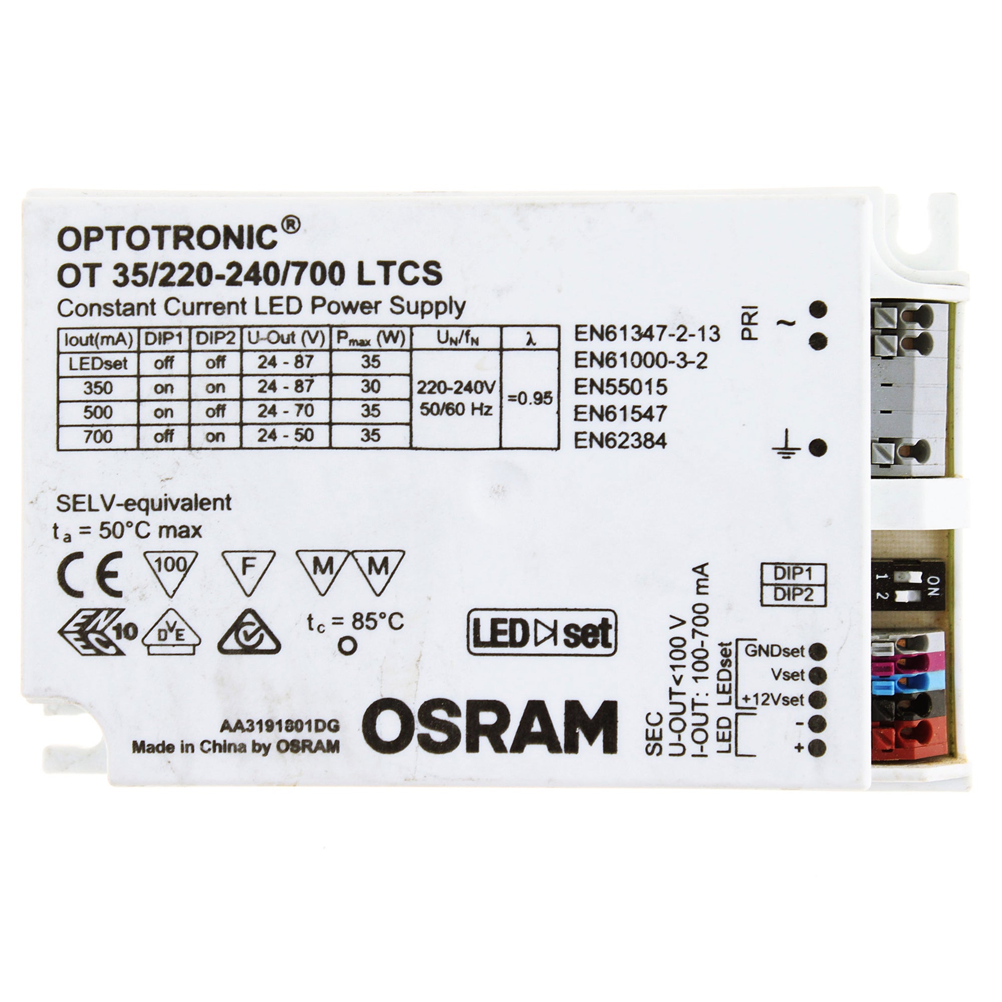 OSRAM OPTOTRONIC OT 35/220-240/700 LTCS CONSTANT CURRENT LED DRIVER POWER  SUPPLY