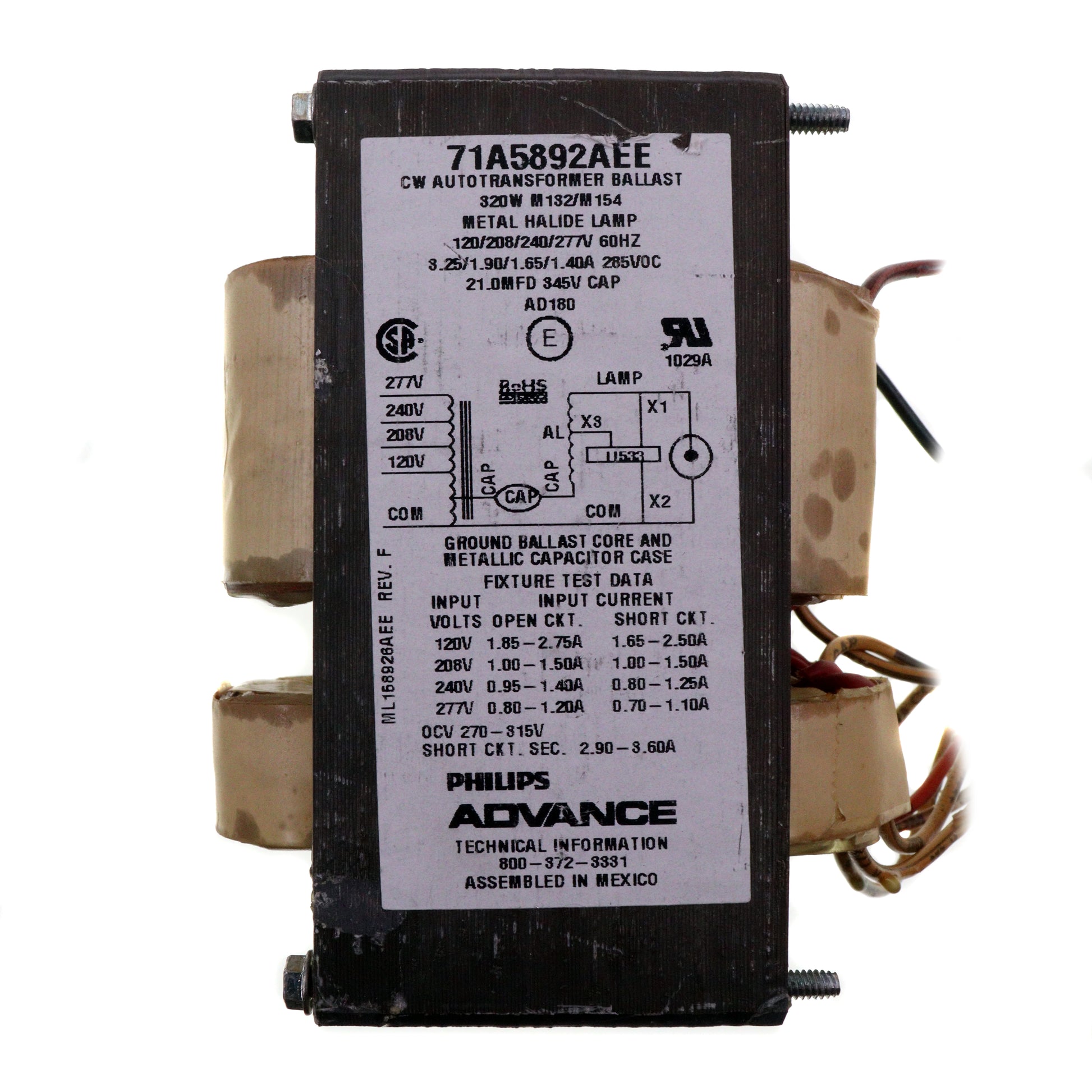 Advance Ballast 71A5892-001D