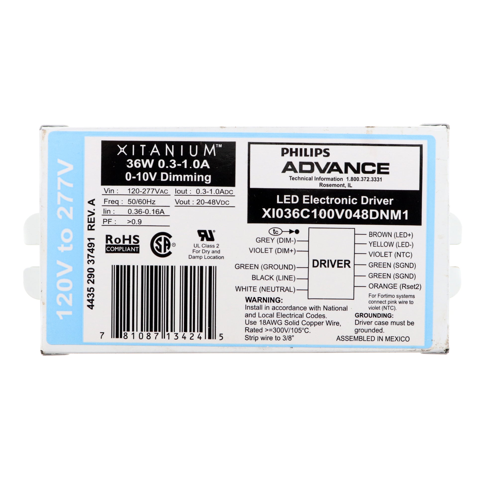 Advance Ballast XI036C100V048DNM1M