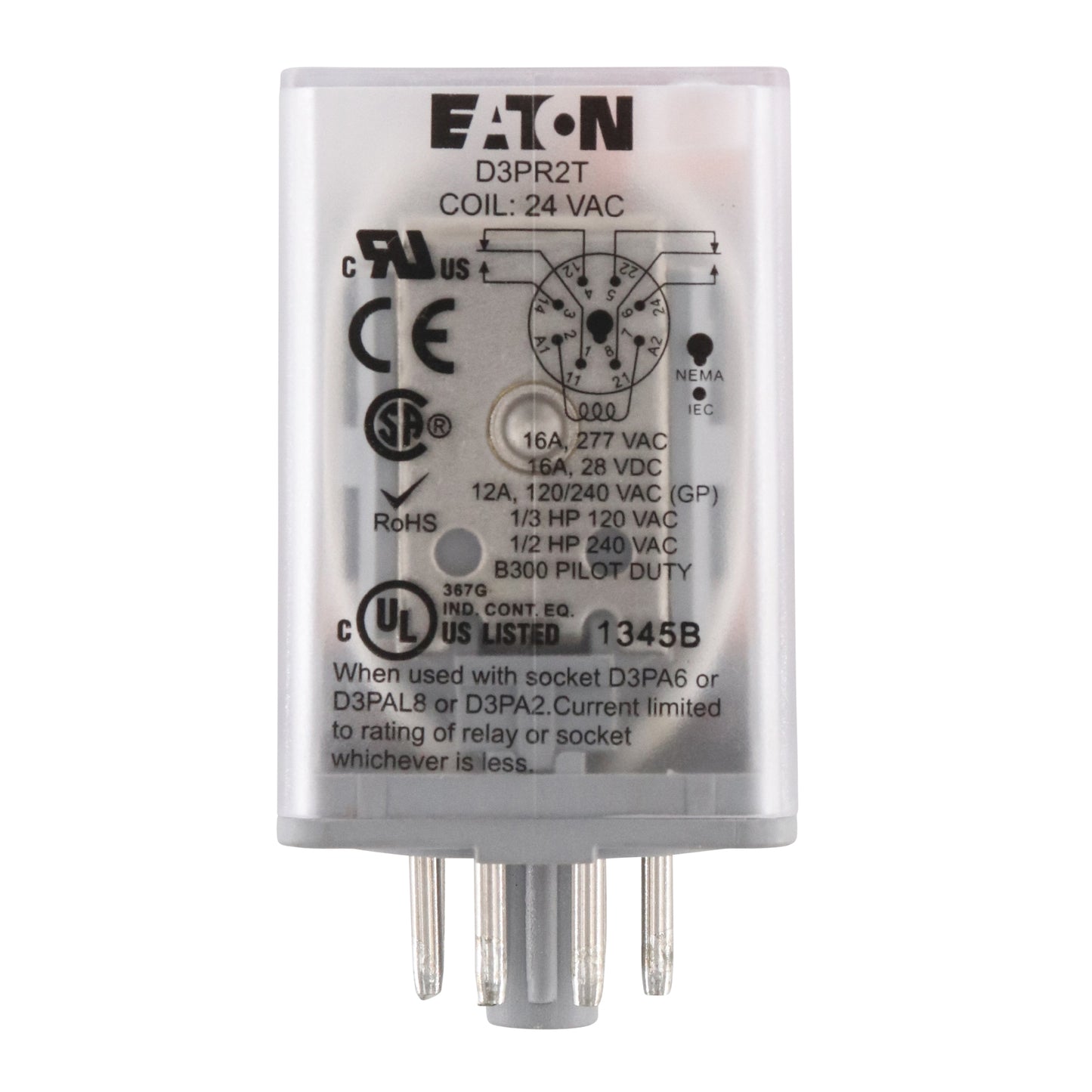NEW 11 Pin Octal Base 240V AC Relay 3PDT General Purpose Plug In Ice Cube  10A